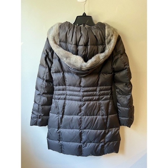 Laundry Shelli Segal Grey Zip Up Quilted Down Feather Puffer Coat Women XS NWOT - Picture 2 of 11